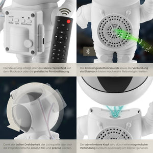 LED-Sternenhimmel-Projektor Astronaut weiss