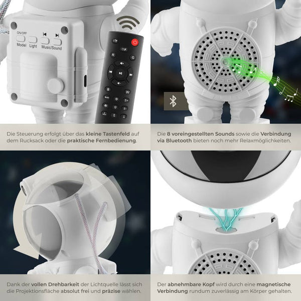 LED-Sternenhimmel-Projektor Astronaut weiss