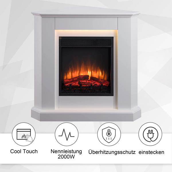 BALDERIA LED Elektrokamin Candela 3D-Flammeneffekt 2000W