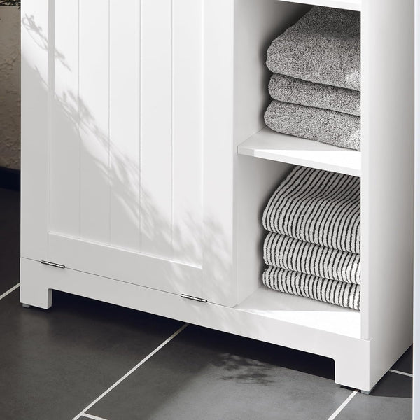 Wäscheschrank mit Wäschesack | Wäschesammler | Wäschekorb | Weiss BZR105-W