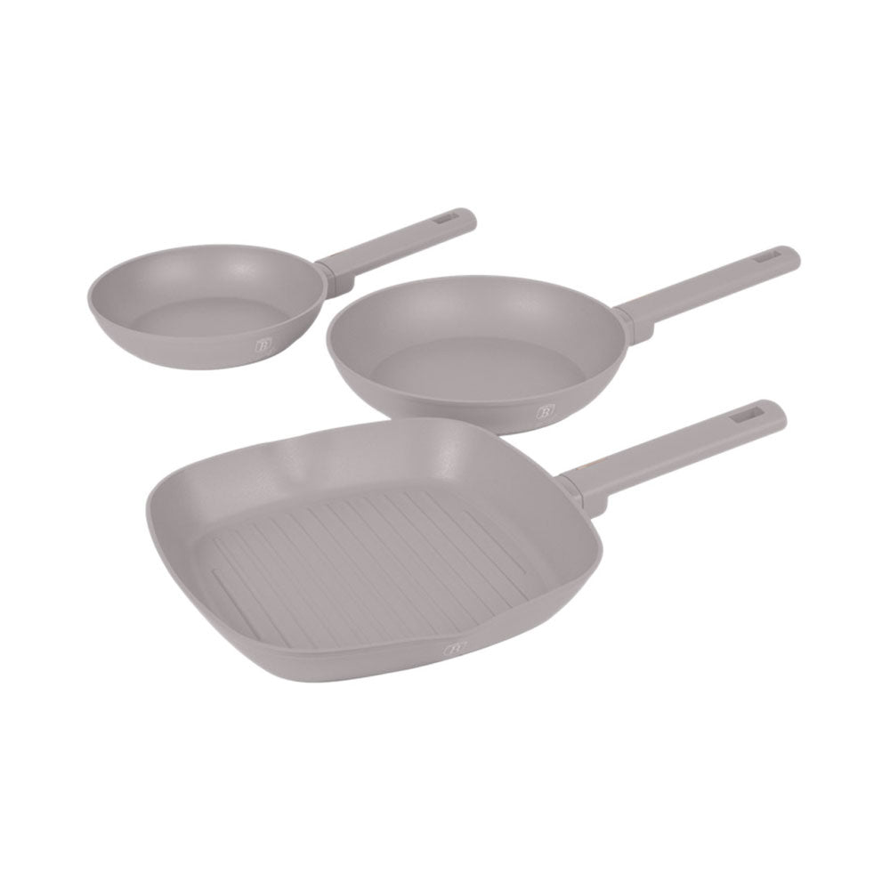 Berlinger Haus 3-teiliges Bratpfannen Set 20/24/28cm matt Taupe Collection