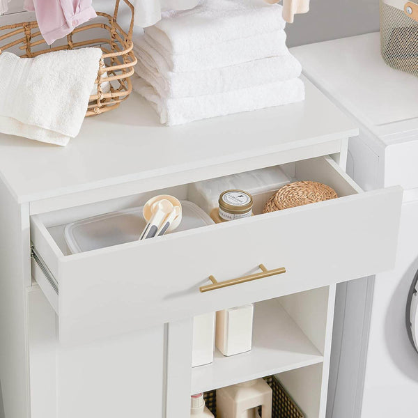 Wäscheschrank | Wäschesammler | Badschrank Weiss BZR66-W