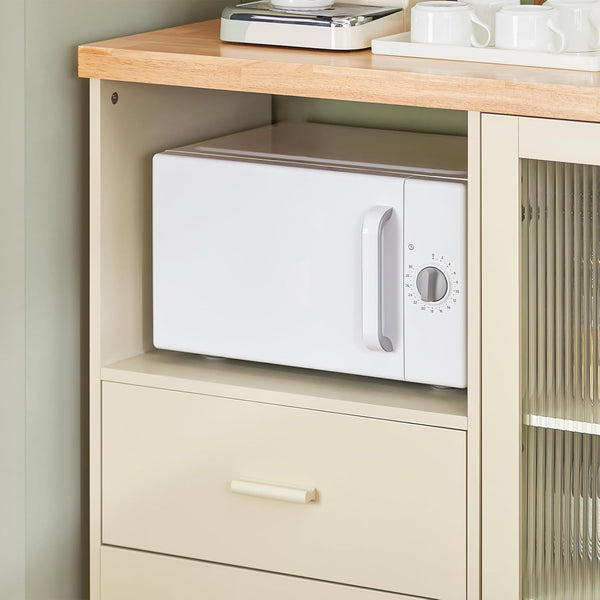 Sideboard mit 2 Glastüren | Küchenschrank | Kommode | Flurschrank | Beige | FSB81-MI