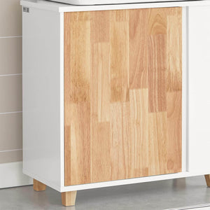 Waschbeckenunterschrank | Waschtisch | Badschrank Weiß-Natur | BZR75-W