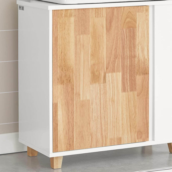 Waschbeckenunterschrank | Waschtisch | Badschrank Weiß-Natur | BZR75-W