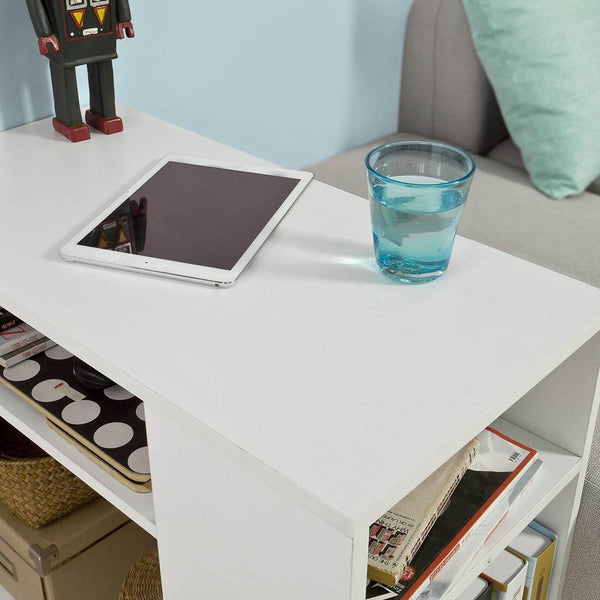 Beistelltisch mit Rollen | Druckertisch | Couchtisch Weiss FBT34-W