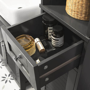 Bad Hochschrank | Badschrank | Badregal Grau | FRG236-DG