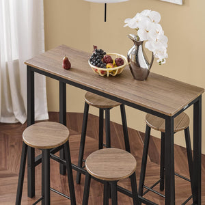 Bartisch mit 4 Stühlen | Bartisch set | Stehtisch | 5-teilig | OGT22-SCH