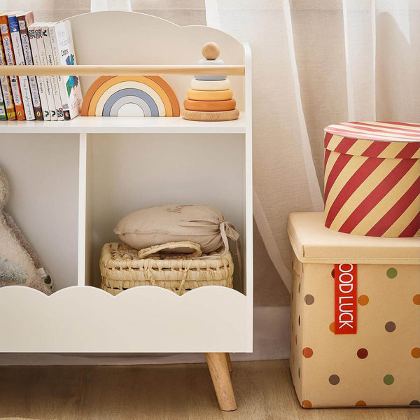 Kinderbücherregal Aufbewahrungsregal Montessori Regal Weiss