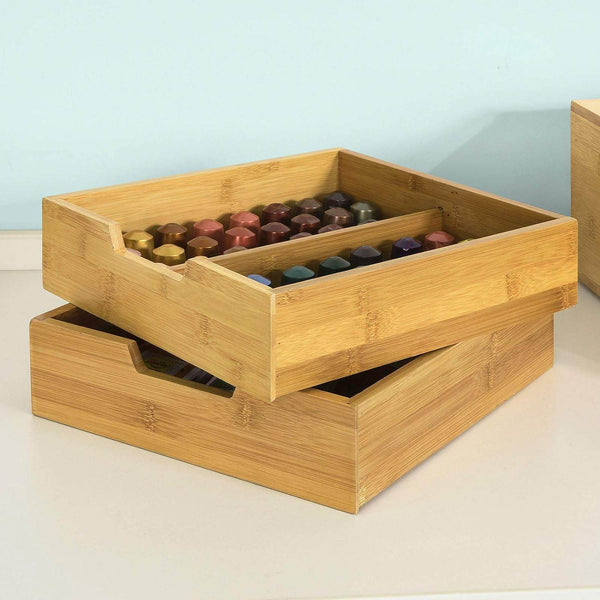 Kaffeekapsel Box | Aufbewahrungsbox | Schubladenbox Bambus | FRG82-N