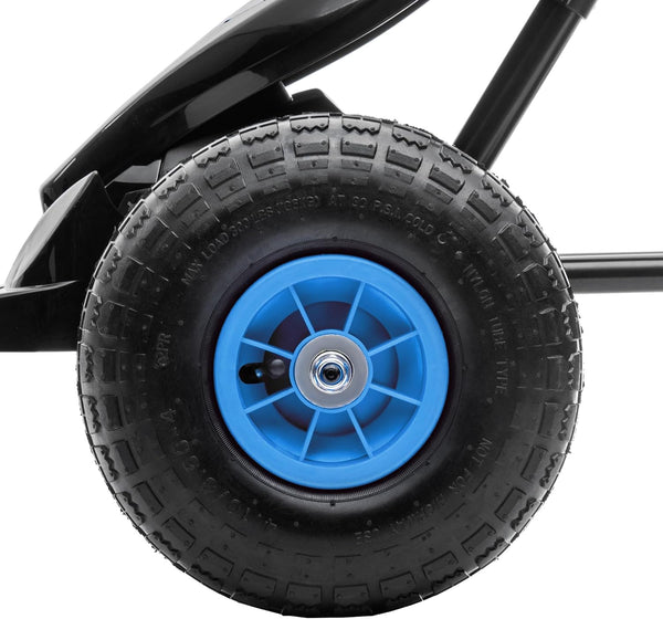 Kinder-Gokart, mit Pedalen, verstellbarem Sitz, In- und Outdoor, ab 5 Jahren, blau+schwarz