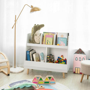 Kinderbücherregal | Spielzeugtruhe | Aufbewahrungsregal Kinderzimmer | Weiss KMB19-W