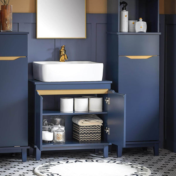 Waschbeckenunterschrank | Badschrank | Waschtisch | Blau | BZR113-B