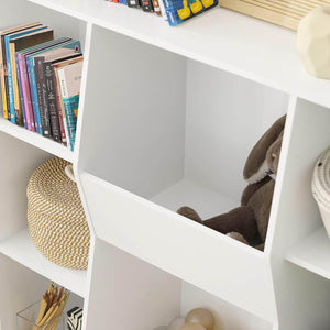 Kinderbücherregal | Spielzeugtruhe | Aufbewahrungsregal für Kinder | Weiss KMB55-W