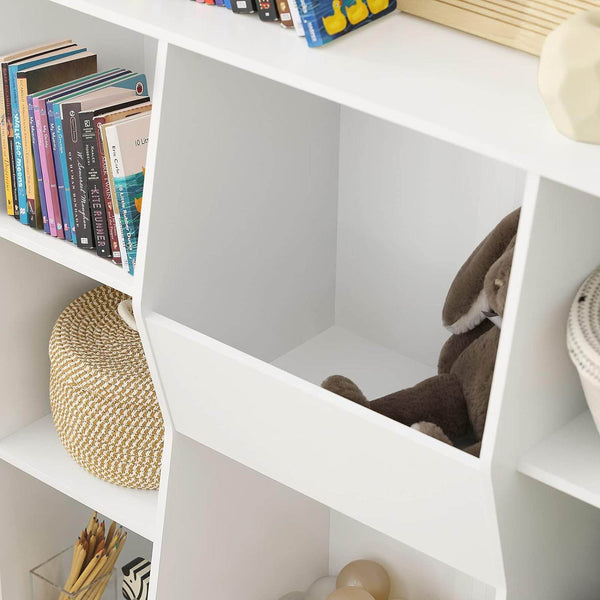 Kinderbücherregal | Spielzeugtruhe | Aufbewahrungsregal für Kinder | Weiss KMB55-W