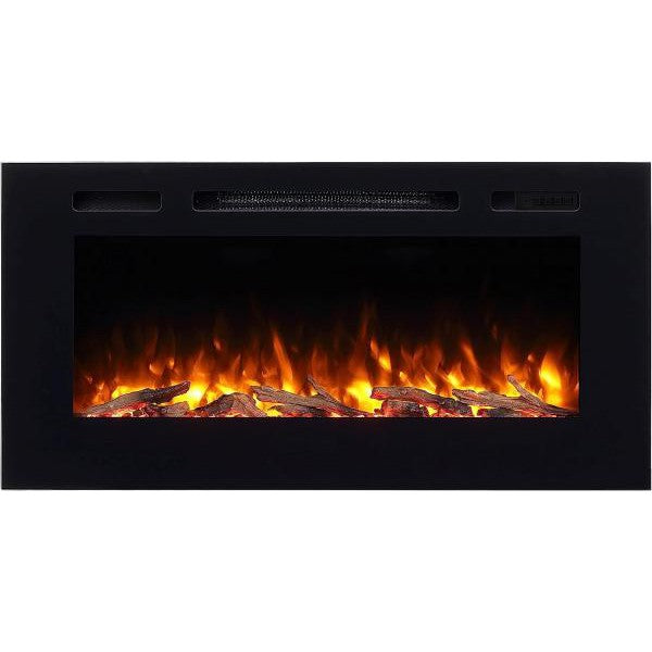 BALDERIA Fiamma 40" Elektrischer Einbaukamin, LED 3D-Flammeneffekt 2000W