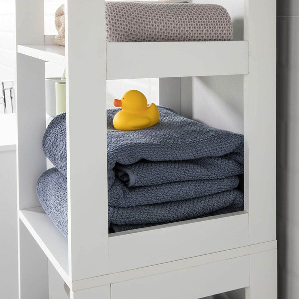 Badregal mit 5 Ablagen | Bad Hochschrank | Weiss BZR14-W