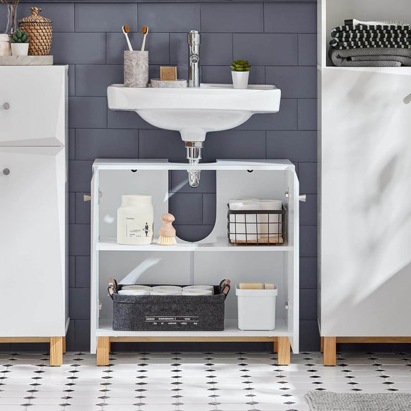 Waschbeckenunterschrank | Badschrank | Waschtisch | Unterschrank Weiss BZR92-W