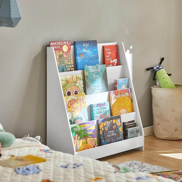 Kinderbücherregal | Zeitungsständer | Aufbewahrungsregal für Kinder | KMB32-W