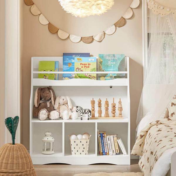 Kinderbücherregal | Spielzeugregal | Aufbewahrungsregal Für Kinder | Weiss