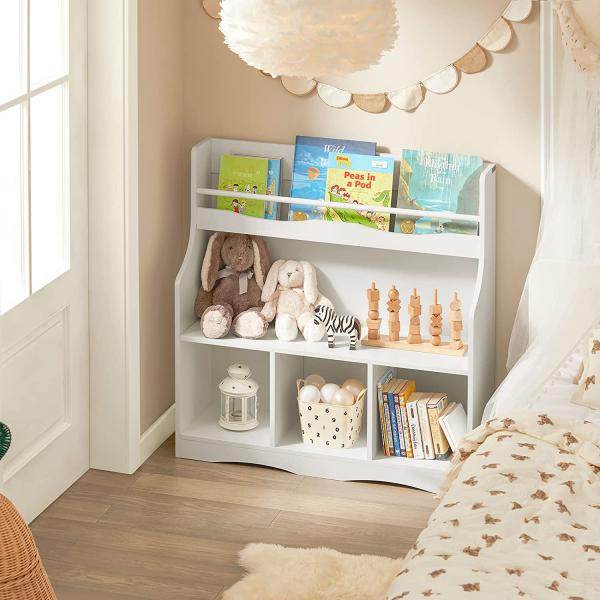 Kinderbücherregal | Spielzeugregal | Aufbewahrungsregal Für Kinder | Weiss