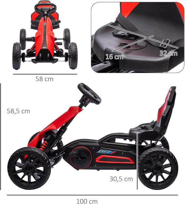 Go Kart Pedal Go Kart Rückwärts-uns Vorwärtsgang Rot +Schwarz