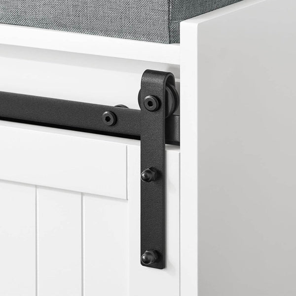 Schuhbank mit Sitzfläche | Sitzbank | Dielenbank | Schuhregal | Weiss