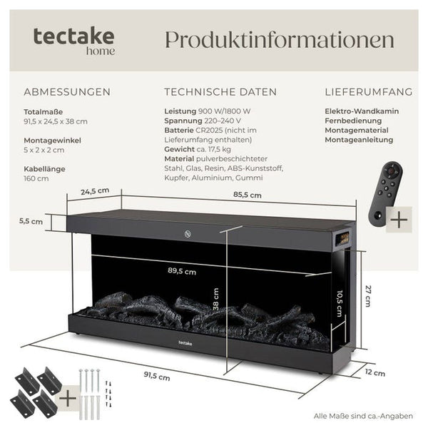 Elektro-Wandkamin Luciano
