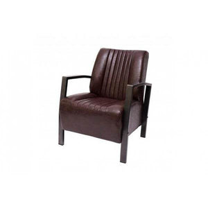 Sessel Loungesessel Polstersessel Relaxsessel, Metall Industriedesign - vintage braun