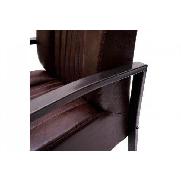 Sessel Loungesessel Polstersessel Relaxsessel, Metall Industriedesign - vintage braun