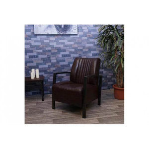 Sessel Loungesessel Polstersessel Relaxsessel, Metall Industriedesign - vintage braun