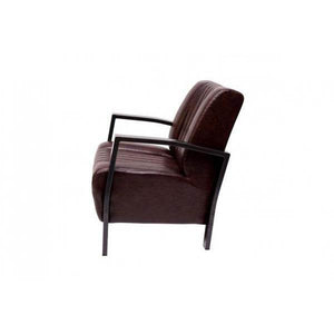 Sessel Loungesessel Polstersessel Relaxsessel, Metall Industriedesign - vintage braun