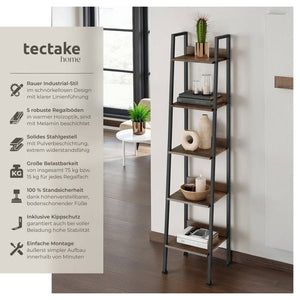 Leiterregal Folkestone Industrial Holz dunkel, rustikal 35,5 x 31,5 x 170,5 cm