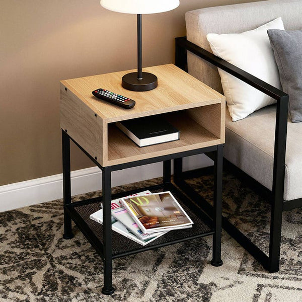Nachttisch Harlow 40,5x40,5x52,5cm Industrial hellbraun