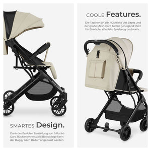 Buggy-Kinderwagen Finn grau/beige
