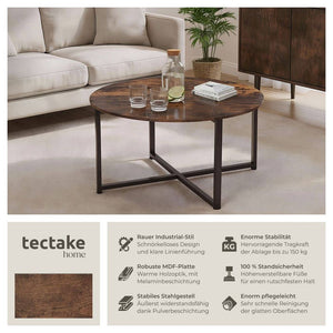 Couchtisch Aberdeen Industrial Holz dunkel, rustikal