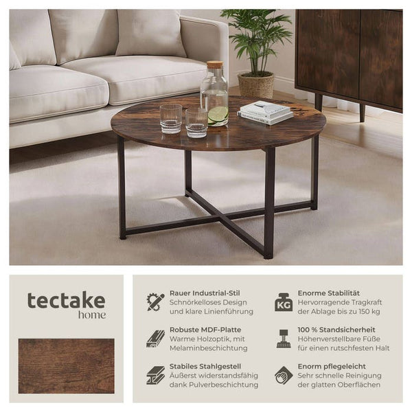 Couchtisch Aberdeen Industrial Holz dunkel, rustikal