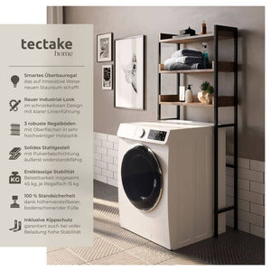 Badezimmerregal Seattle Industrial Holz dunkel, rustikal 67 x 25 x 165,5 cm