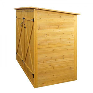 1er-Fahrradgarage HWC-H60, Fahrradbox Gerätehaus, abschließbar 152x184x98cm ~ braun