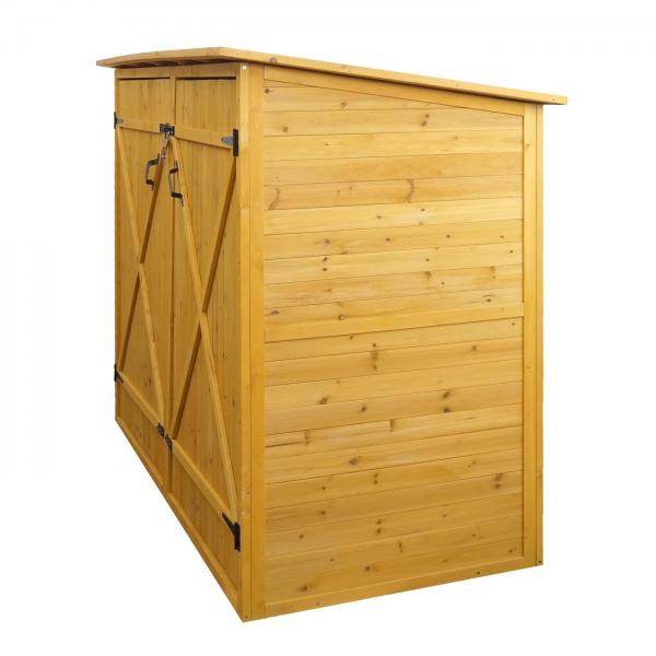 1er-Fahrradgarage HWC-H60, Fahrradbox Gerätehaus, abschließbar 152x184x98cm ~ braun