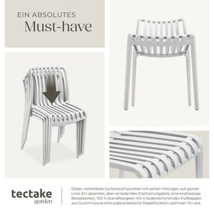 Gartenstühle Alcudia creme 4er Set