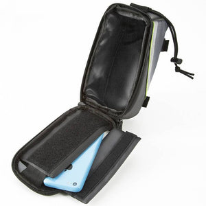 Fahrradtasche mit Rahmen-Befestigung für Smartphones schwarz/grau/grün 20 x 9,5 x 10 cm
