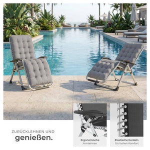 2er Set Sonnenliege Cloud hellgrau 2er Set
