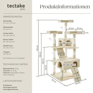 Kratzbaum Barney beige 170 cm