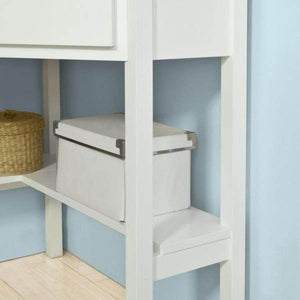Eckschreibtisch Schreibtisch mit Ablage und Schublade Weiss