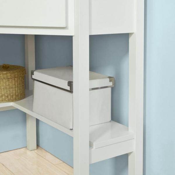Eckschreibtisch Schreibtisch mit Ablage und Schublade Weiss