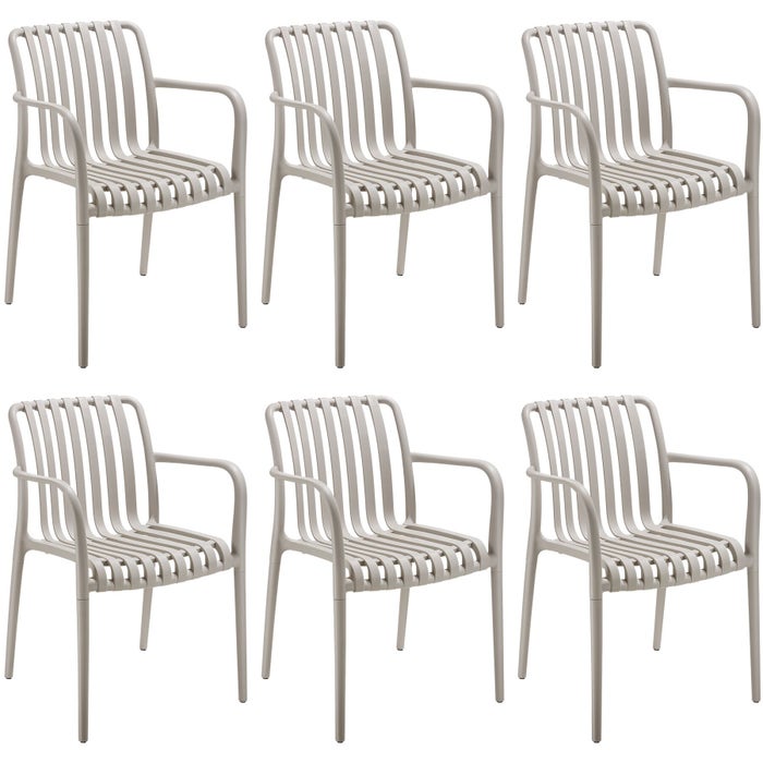 Gartenstühle Alcudia taupe 6er Set