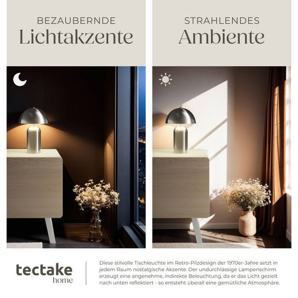 Retro-Tischlampe Altea Nickel matt