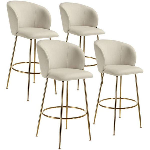 Barstuhl Luana creme/gold 4er Set