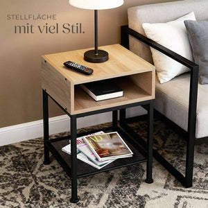 Nachttisch Harlow 40,5x40,5x52,5cm Industrial hellbraun